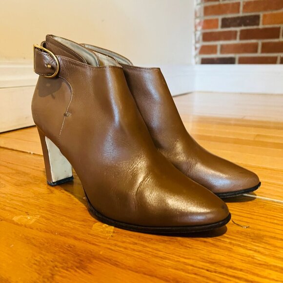 MAX MARA LEATHER BOOTIES Made in Italy EUR 39 US 8.5 - Picture 3 of 16